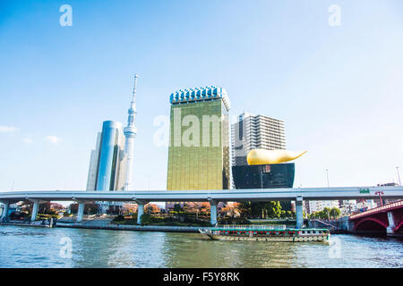 Tokyo Skytree e birra Asahi building,Tokyo Giappone Foto Stock