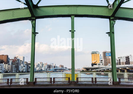 Ponte Umayabashi,Sumida River,Tokyo Giappone Foto Stock