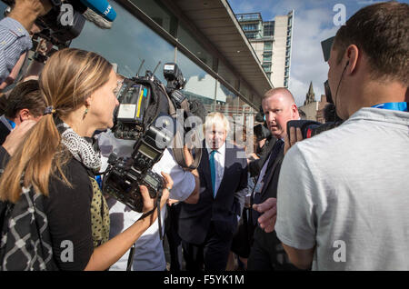Il congresso del Partito conservatore di Manchester oggi (martedì 6 ottobre) Sindaco di Londra Boris Johnson arriva Foto Stock
