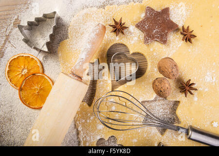 La cottura di natale, cookie mattarello, mixer, Foto Stock