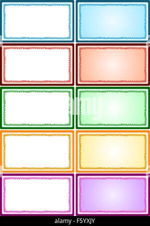 Illustrazione Vettoriale di cornici colorate con o senza sfondo. Illustrazione Vettoriale