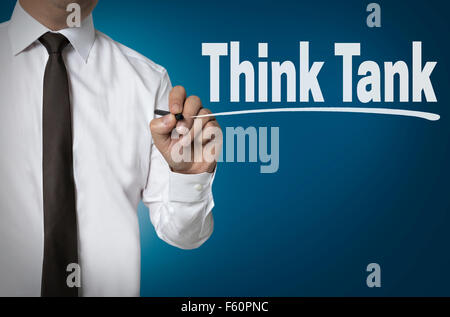 Think Tank è scritto da imprenditore il concetto di sfondo. Foto Stock