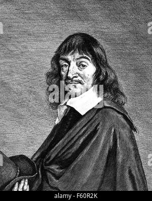 RENE DESCARTES (650) filosofo e matematico francese circa 1650 Foto Stock