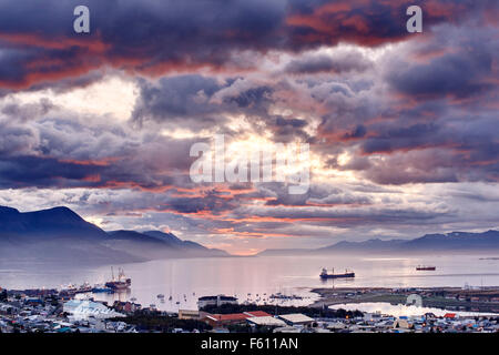 Porto di Ushuaia, Tierra del Fuego, Argentina Foto Stock