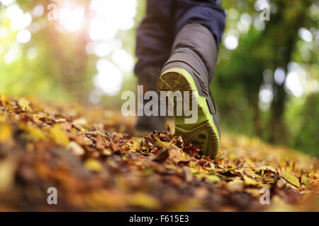 Camminare in autunno e inverno Foto Stock