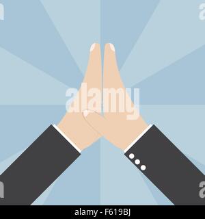 Due imprenditori mani dando un alto cinque, vettore EPS10 Illustrazione Vettoriale