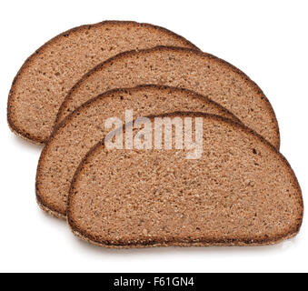 Fetta di fresca Pane di segale isolati su sfondo bianco intaglio Foto Stock