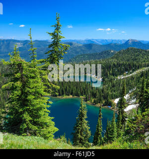 Laghi di Wolverine in dieci laghi scenic area vicino a eureka, montana Foto Stock