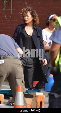 'Sade di blu' riprese nella città di New York con: Jennifer Lopez dove: Manhattan, New York, Stati Uniti quando: 29 Set 2015 Foto Stock