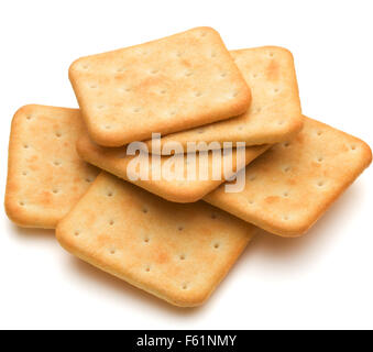 Asciugare il cracker cookies isolati su sfondo bianco intaglio Foto Stock