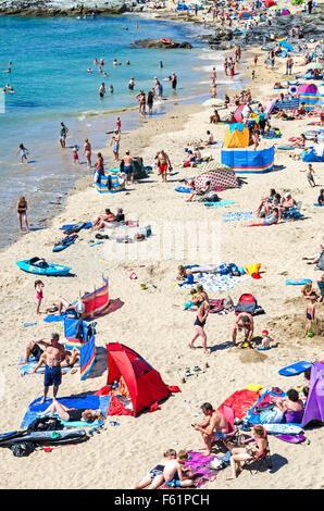 Estate a Godrevy spiaggia vicino Hayle in Cornwall, Regno Unito Foto Stock