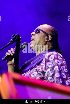 Stevie Wonder eseguendo in La vita è bella Festival nel centro di Las Vegas, Nevada - per il solo uso editoriale Foto Stock