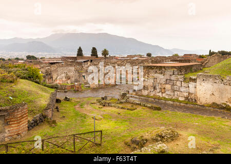 L antica città romana rovine di Pompei, un sito Patrimonio Mondiale dell'UNESCO vicino a Napoli, Italia Foto Stock