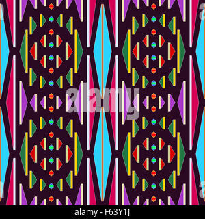 Tappeto colorati blanket pattern a tema utilizzando varie forme. Foto Stock