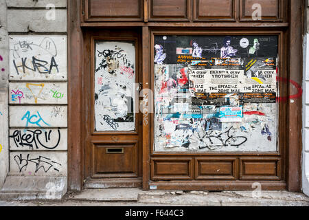 Graffiti in Atene in Grecia. Foto Stock