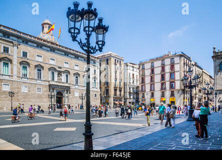 In Spagna, in Catalogna, Barcelona Ciutat Vella, Barri Gòtic, Palazzo della Generalitat di Catalogna a Plaça de Sant Jaume Foto Stock