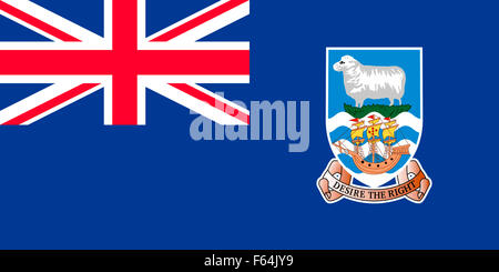 Bandiera del British Overseas territorio Isole Falkland. Foto Stock