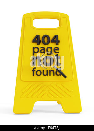 404 Pagina non trovata testo sul segnale di avvertimento Foto Stock