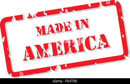Rosso timbro di gomma vettore di Made in America Illustrazione Vettoriale