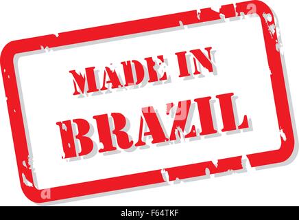 Rosso timbro di gomma il vettore di fatto in Brasile Illustrazione Vettoriale