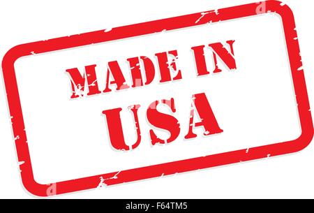In gomma rossa vettore di timbro del Made in USA Illustrazione Vettoriale