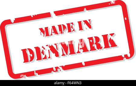 Rosso timbro di gomma il vettore di fatto in Danimarca Illustrazione Vettoriale