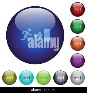Set di colore vetro uscita pulsanti web. Disposti strato di struttura. Illustrazione Vettoriale