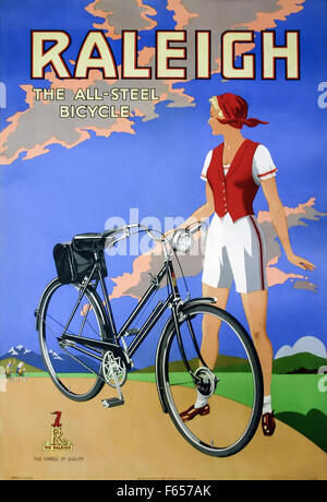 Raleigh 'l'tutte le biciclette in acciaio' poster circa 1958. Foto Stock