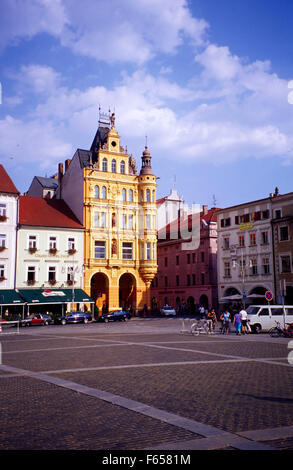 Piazza principale, Ceske Budejovice, Repubblica Ceca Foto Stock