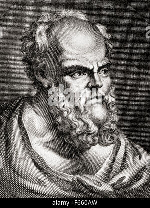 Socrates, 470/469 BC - 399 BC. Greco classico (ateniese filosofo). Foto Stock
