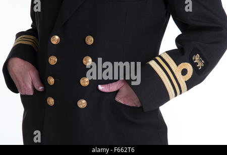 Femmina comandante Lt naval officer in uniforme Foto Stock