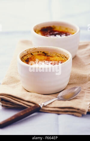 crème brulée Foto Stock