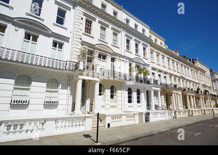 White case di lusso di facciate in London, Notting Hill Foto Stock