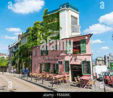 Ristorante La Maison Rose, Montmartre, Parigi, Ile-de-France, Francia Foto Stock
