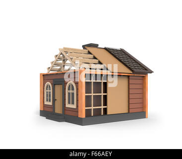 Casa su bianco Foto Stock