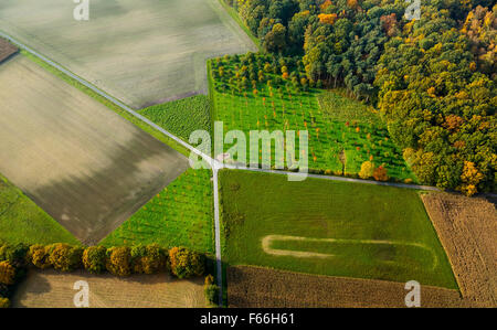 Chiesa Antonio di Padova in Geithe, Uentrop, In Geithe, Hamm, la zona della Ruhr, Renania settentrionale-Vestfalia, Germania, Europa vista aerea Foto Stock