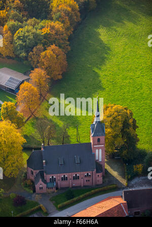 Chiesa Antonio di Padova in Geithe, Uentrop, In Geithe, Hamm, la zona della Ruhr, Renania settentrionale-Vestfalia, Germania, Europa vista aerea Foto Stock