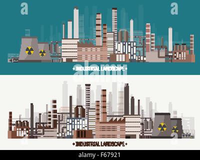 Illustrazione Vettoriale. Urbanizzazione. La Rivoluzione Industriale ...