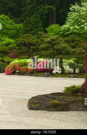 Appartamento giardino, Portland Giardino Giapponese, Washington Park, Portland, Oregon Foto Stock