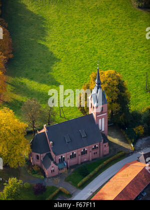 Chiesa Antonio di Padova in Geithe, Uentrop, In Geithe, Hamm Ruhr la Renania settentrionale-Vestfalia Germania Europa vista aerea uccelli-occhi Foto Stock