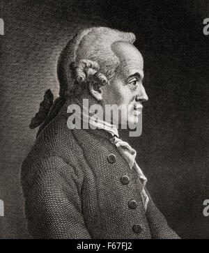 Immanuel Kant, 1724 - 1804. Filosofo tedesco. Foto Stock