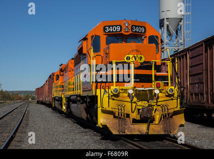 Ottawa Valley Railway SD locomotiva40-2 in cantiere alla baia del nord, Ontario Foto Stock