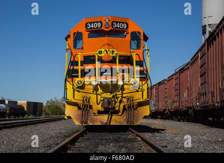 Ottawa Valley Railway SD locomotiva40-2 in cantiere alla baia del nord, Ontario Foto Stock