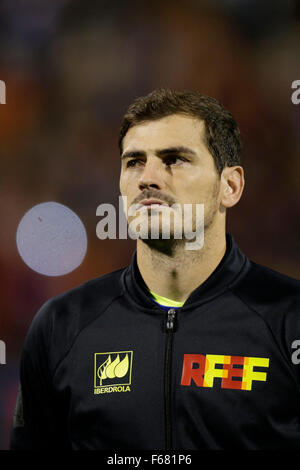 Estadio Jose Rico Perez, Alicante, Spagna. Xiii Nov, 2015. Amichevole internazionale. Spagna contro l'Inghilterra. Spagna Iker Casillas Credito: Azione Sport Plus/Alamy Live News Foto Stock