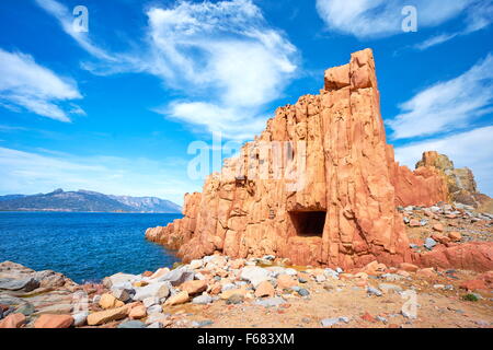 Arbatax, Red Rocks, Golfo di Orosei, Isola di Sardegna, Italia Foto Stock