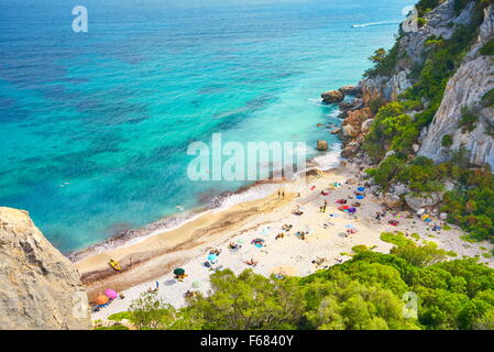 Sardini Island - Cala Fuili Beach, il Gennargentu e Golfo di Orosei Parco Nazionale, Italia Foto Stock