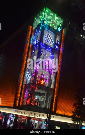 Londra, UK, 13 novembre 2015, le luci di Natale a Oxford street. Credito: JOHNNY ARMSTEAD/Alamy Live News Foto Stock