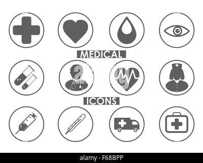 Icone mediche impostati come concetto Illustrazione Vettoriale