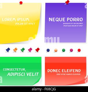 Pin colorati nota Illustrazione Vettoriale