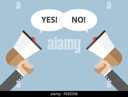 Imprenditore mano che tiene un megafono, vettore EPS10 Illustrazione Vettoriale